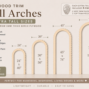 Scalloped Arch Wall Trim | Renter Friendly Nursery Arch | Birch Wood Arch Frame | Peel & Stick Wall Arch | Kids Room Decor