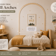 Scalloped Arch Wall Trim | Renter Friendly Nursery Arch | Birch Wood Arch Frame | Peel & Stick Wall Arch | Kids Room Decor