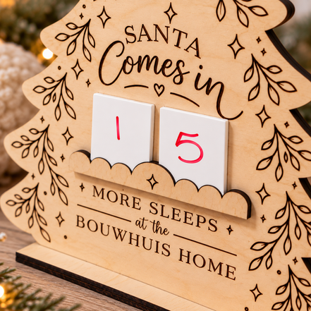 Personalized Wooden Christmas Countdown Tree