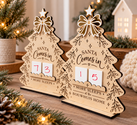 Personalized Wooden Christmas Countdown Tree