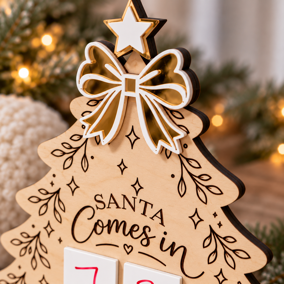 Personalized Wooden Christmas Countdown Tree
