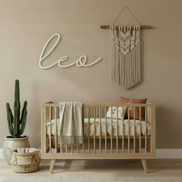 Personalized Wooden Name Sign for Nursery | Custom Baby Name Wall Decor | Laser Cut Birch Wood Sign | Script Nursery Name | 18 24 36