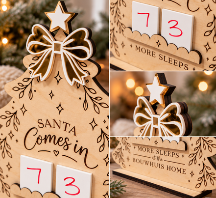 Personalized Wooden Christmas Countdown Tree