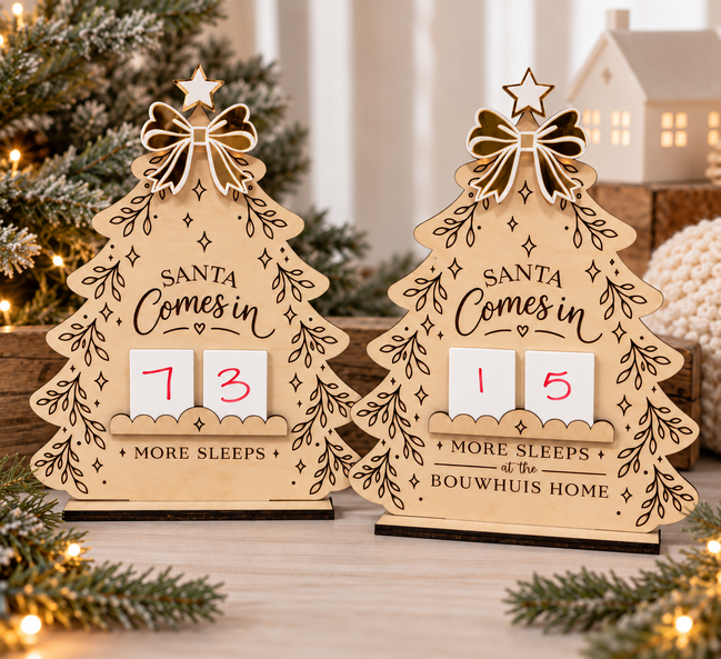 Personalized Wooden Christmas Countdown Tree