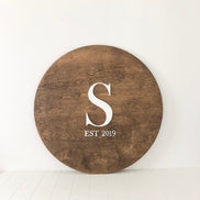 Personalized Wedding Guest Book Alternative | Round Birch Wood Sign with 3D Initial Last name Sign, wedding decor, wedding signs bride groom