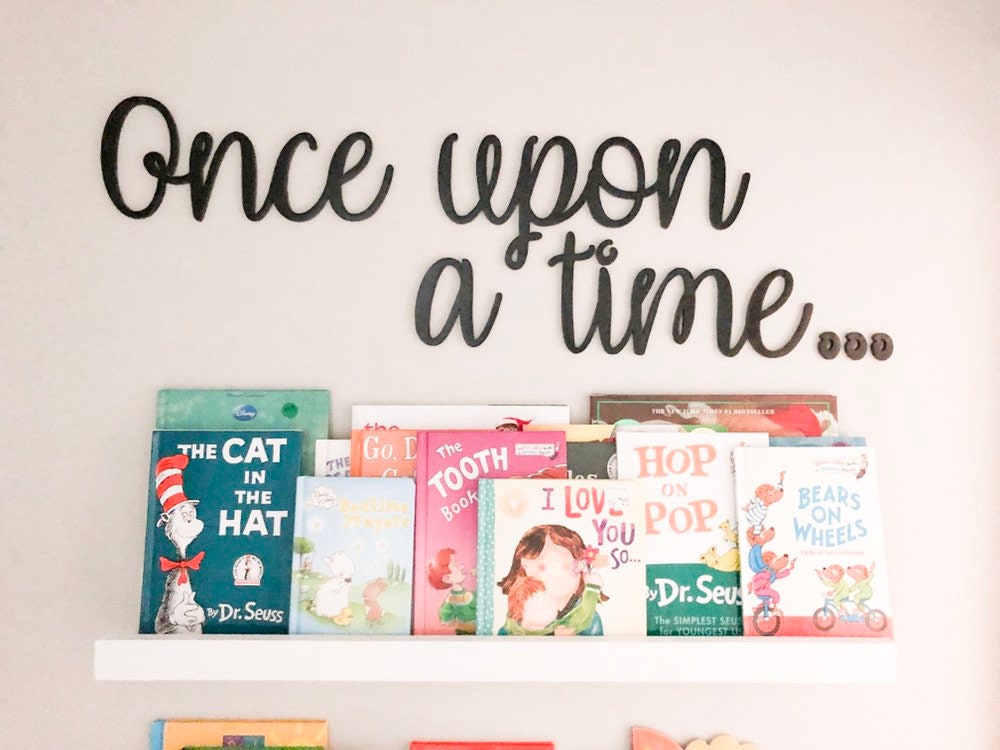 Once upon a time | Wall decal | 3D Wall Decal | Kids Bedroom Decor | Organization | Book Storage | Office Decor | Playroom Decor | Nursery