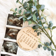 Pregnancy Announcement Disc | Wood Milestone Disc | Pregnancy | Baby Gear | Pregnancy Photos | Wooden Baby Decor | Wood Calendar | Engraved