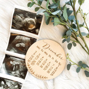 Pregnancy Announcement Disc | Wood Milestone Disc | Pregnancy | Baby Gear | Pregnancy Photos | Wooden Baby Decor | Wood Calendar | Engraved