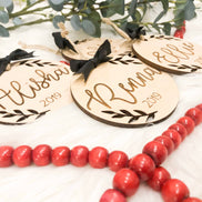 Wooden Christmas Ornament | Engraved Ornaments | Personalized Ornament | Family Ornament | Kids Ornament | Engagement Ornament | Tree
