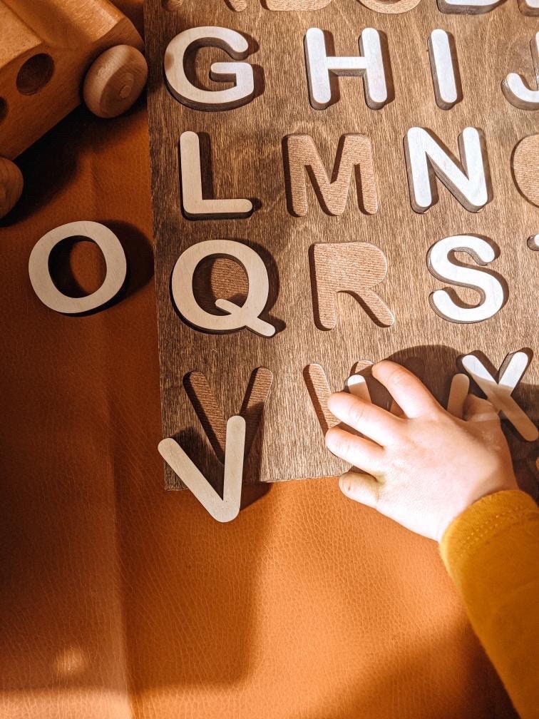 Chunky Alphabet Puzzle | Wooden Puzzle | Montessori Toys | Childrens Games | Puzzle | Learning Toys | Wood Decor | Modern Decor | Baby