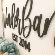3D Family Name Sign | Shiplap Sign | Wedding Gift | Modern Decor | Black and White Sign | Housewarming Gift | wedding guestbook | Farmhouse
