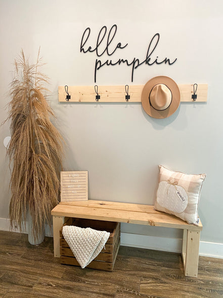 Hello Pumpkin Decal | 3D Wood Sign | Wood Sign | Fall Sign | Pumpkin Sign | Fall Decor | 3D Wall Words | Entryway Decor | Seasonal Decor |