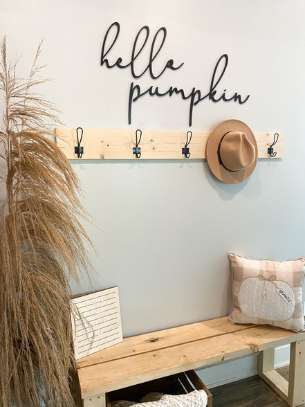 Hello Pumpkin Decal | 3D Wood Sign | Wood Sign | Fall Sign | Pumpkin Sign | Fall Decor | 3D Wall Words | Entryway Decor | Seasonal Decor |