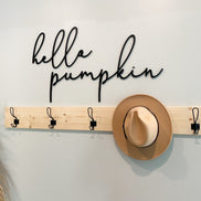 Hello Pumpkin Decal | 3D Wood Sign | Wood Sign | Fall Sign | Pumpkin Sign | Fall Decor | 3D Wall Words | Entryway Decor | Seasonal Decor |