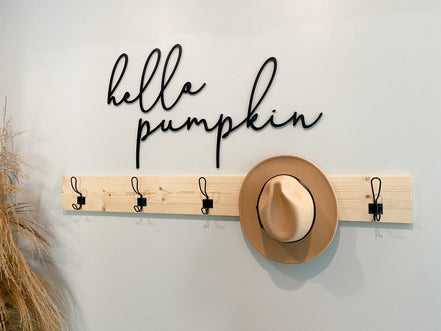Hello Pumpkin Decal | 3D Wood Sign | Wood Sign | Fall Sign | Pumpkin Sign | Fall Decor | 3D Wall Words | Entryway Decor | Seasonal Decor |