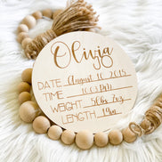 Newborn Announcement | Baby Stats | Newborn Photography | Newborn Photo Prop | Birth Announcement | Baby Milestone Cards | Baby Name Plaque