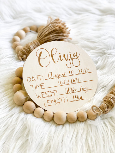 Newborn Announcement | Baby Stats | Newborn Photography | Newborn Photo Prop | Birth Announcement | Baby Milestone Cards | Baby Name Plaque