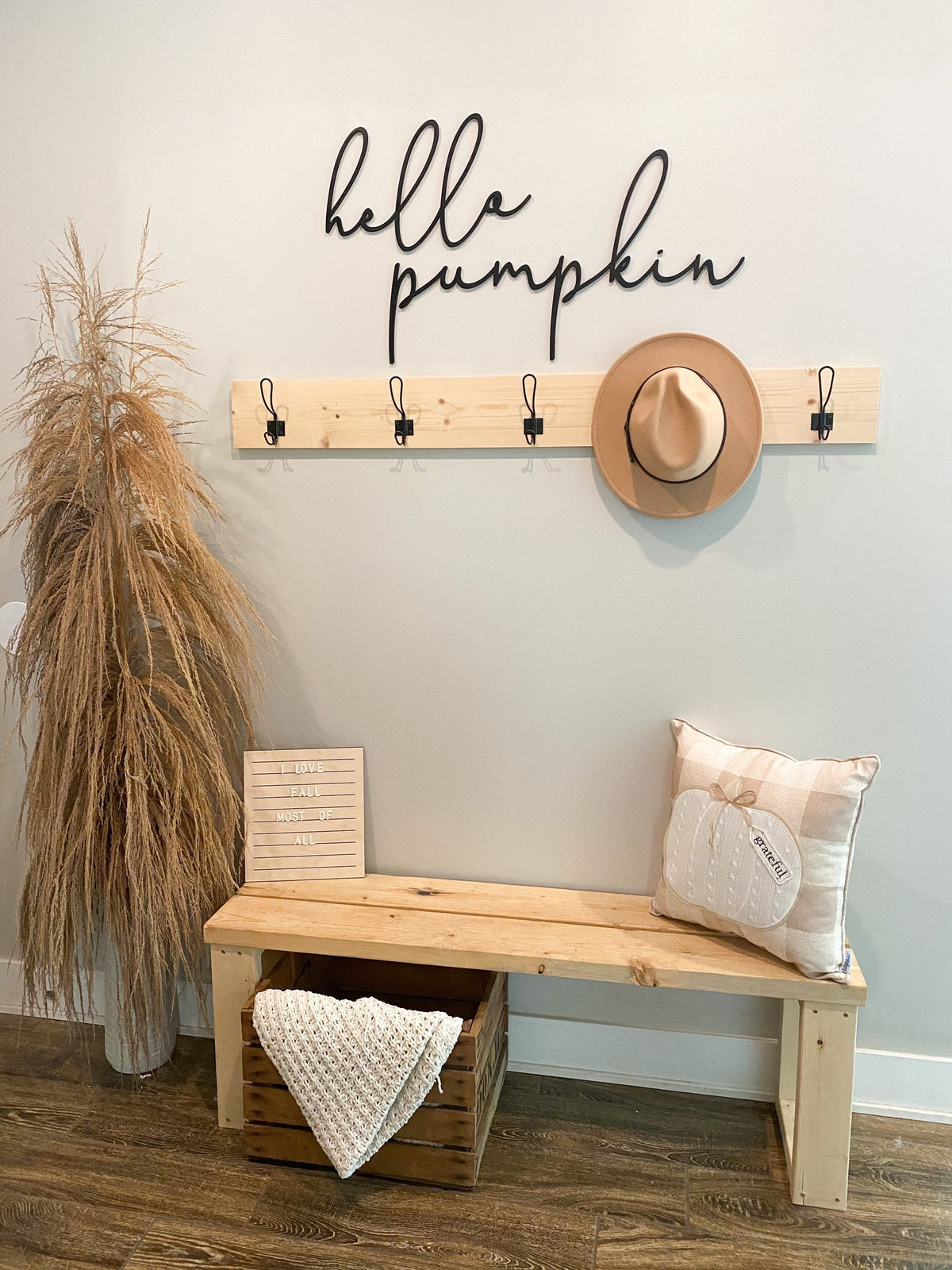 Hello Pumpkin Decal | 3D Wood Sign | Wood Sign | Fall Sign | Pumpkin Sign | Fall Decor | 3D Wall Words | Entryway Decor | Seasonal Decor |