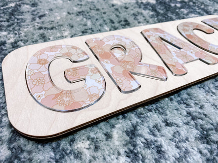 Acrylic Name Puzzle | Name Puzzle | Montessori Toys | Kids Decor | Boho Decor | Kids Gifts | Birthday Gifts | Toys | Stocking Stuffer | Wood