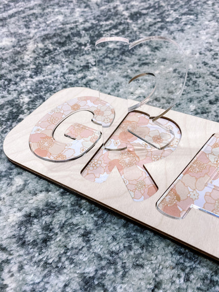 Acrylic Name Puzzle | Name Puzzle | Montessori Toys | Kids Decor | Boho Decor | Kids Gifts | Birthday Gifts | Toys | Stocking Stuffer | Wood
