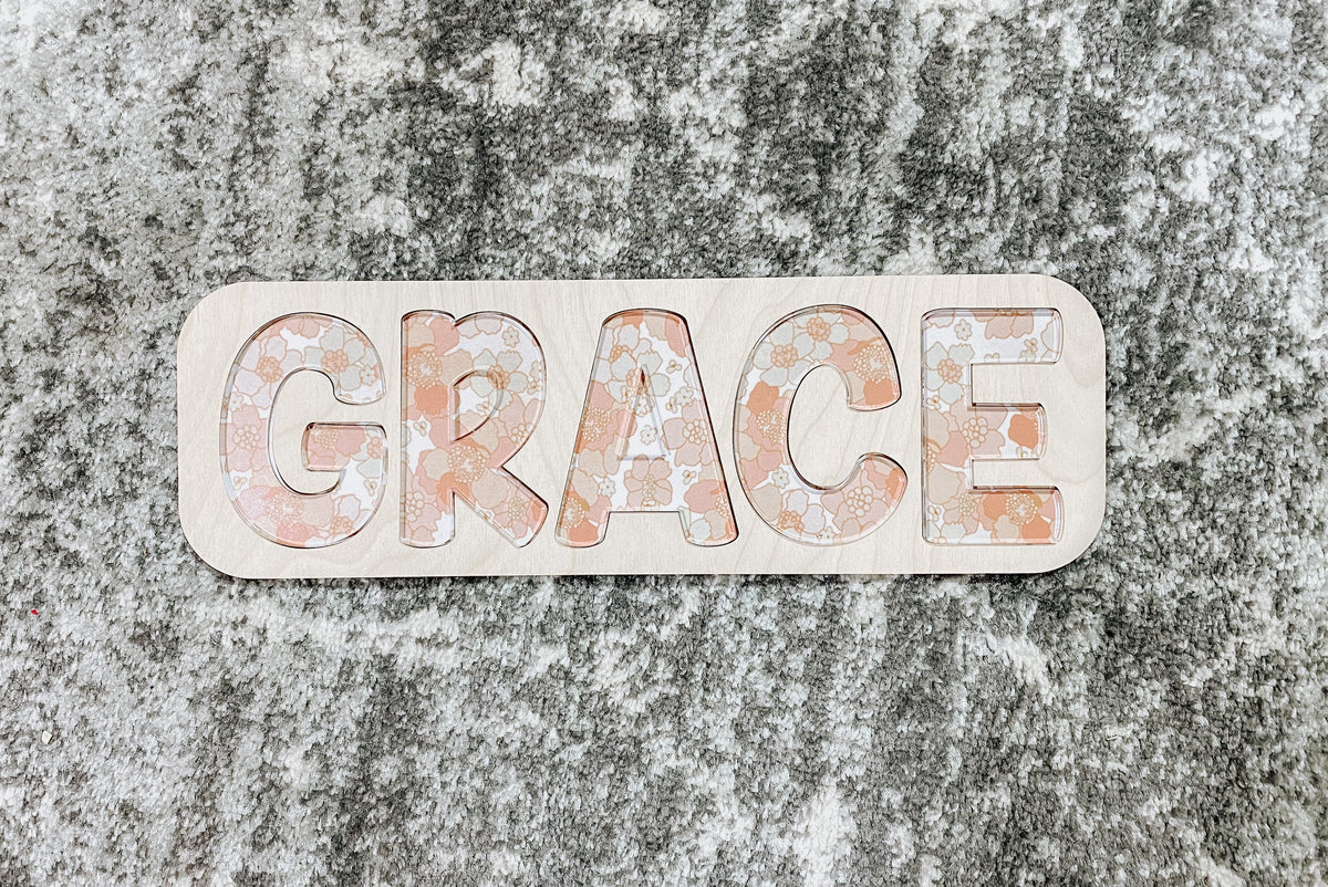 Acrylic Name Puzzle | Name Puzzle | Montessori Toys | Kids Decor | Boho Decor | Kids Gifts | Birthday Gifts | Toys | Stocking Stuffer | Wood