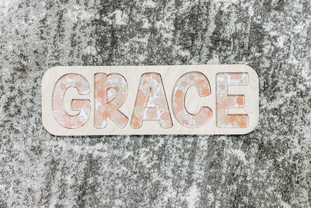 Acrylic Name Puzzle | Name Puzzle | Montessori Toys | Kids Decor | Boho Decor | Kids Gifts | Birthday Gifts | Toys | Stocking Stuffer | Wood