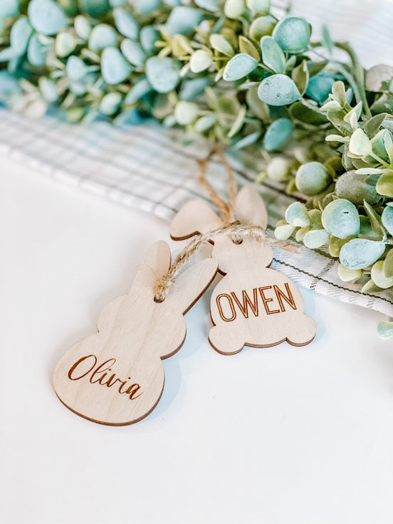 Easter Tags | Easter Name Tags | Easter basket | Easter Decor | Name Tag | Engraved Name | Wooden Name Tag | Place card | Basket Tag
