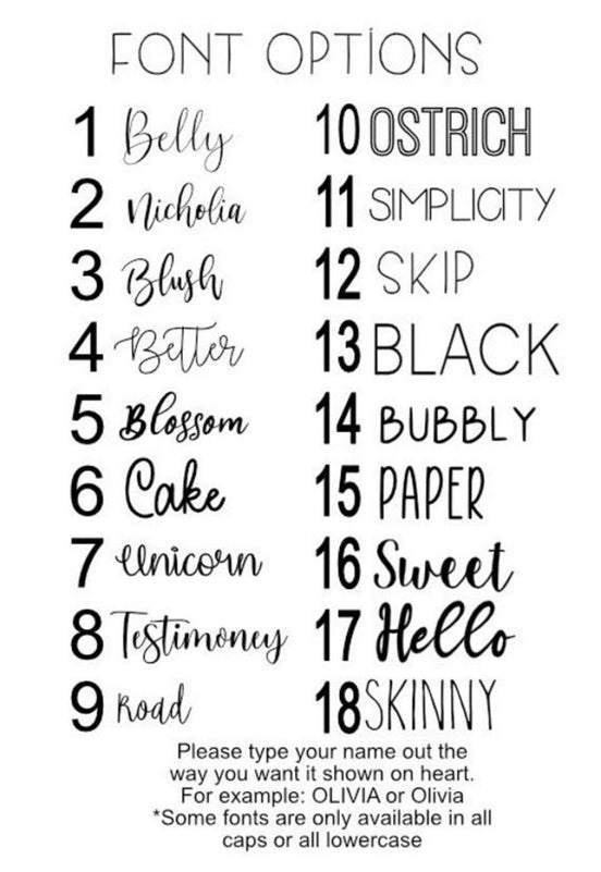 Eighteen numbered font options for personalized Halloween tags.