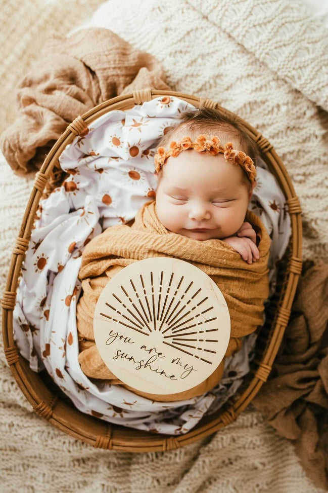 You are my sunshine wooden disc | Photo Prop | Nursery Decor | Milestones | Newborn Photos | Newborn Photography | Boho Decor | Sun Decor |
