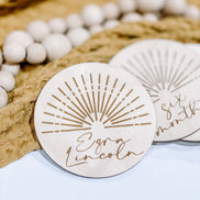 Boho milestones | Wooden Milestones | Milestone Discs | Sunshine Decor | Modern Sunshine | Modern Milestone | Baby Shower Gift | Newborn
