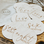 Baby Monthly Milestone Wood Discs | Milestone Cards | Age Signs | Newborn Shower Gift | Engraved Etched Wooden Card | Photo Prop
