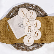 Baby Monthly Milestone Wood Discs | Milestone Cards | Age Signs | Newborn Shower Gift | Engraved Etched Wooden Card | Photo Prop