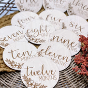 Floral Baby Milestone Cards | Baby Shower Gift | Baby Milestone Photos | Nursery | Wooden Baby Milestone Cards | Birth Announcement | Wood
