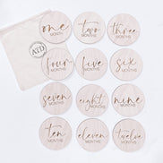 Baby Monthly Milestone Wood Discs | Milestone Cards | Age Signs | Newborn Shower Gift | Engraved Etched Wooden Card | Photo Prop