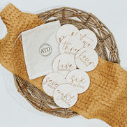 Baby Monthly Milestone Wood Discs | Milestone Cards | Age Signs | Newborn Shower Gift | Engraved Etched Wooden Card | Photo Prop