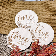 Floral Baby Milestone Cards | Baby Shower Gift | Baby Milestone Photos | Nursery | Wooden Baby Milestone Cards | Birth Announcement | Wood