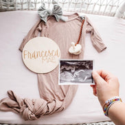 6Newborn Name Announcement | Baby Name Announcement | Wooden Name Disc | Milestone Disc | Pregnancy Announcement | Name Announcement Plaque