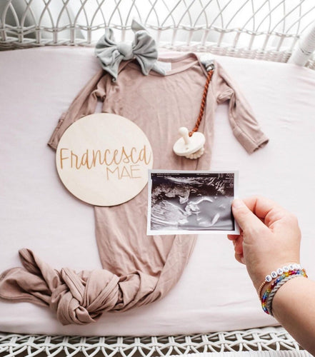6Newborn Name Announcement | Baby Name Announcement | Wooden Name Disc | Milestone Disc | Pregnancy Announcement | Name Announcement Plaque