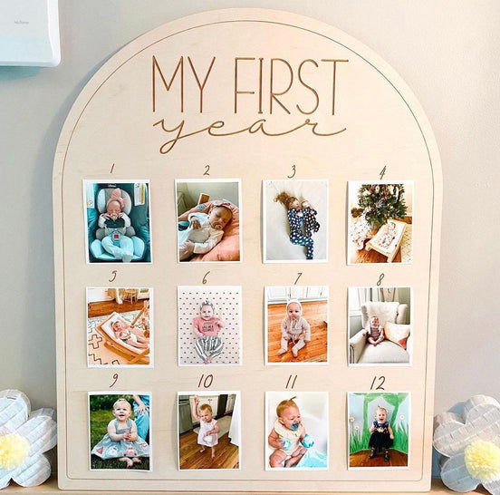 First Birthday Decor | First Birthday Photo Display | Baby Monthly Photos | Photo Prop | Birthday Decor | First Birthday | Boho Birthday |