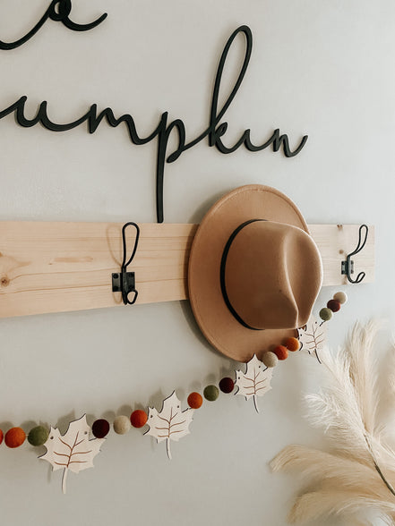 Fall Garland | Leaf Garland | Garland | Felt Ball Garland | Felt Garland | Wood Garland | Fall Decor | Mantle Decor | Kids Fall Decor |