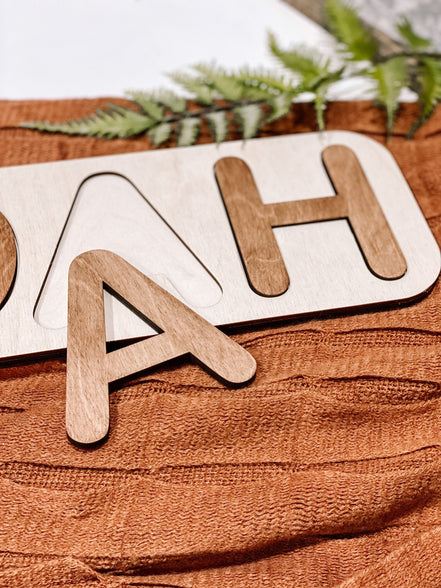 Modern Wooden Name Puzzle | Wooden Name Puzzle | Custom Name Puzzle | Montessori Toy | Montessori Home | Christmas Gifts | Birthday Gifts |