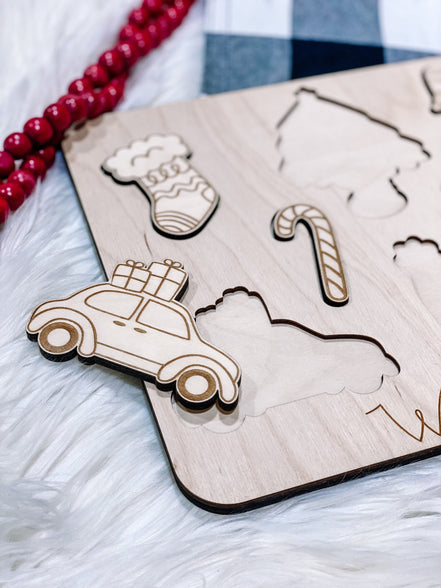 Winter Puzzle | Wooden Puzzle | Montessori | Seasonal Toys | Educational Toys | Winter Decor | Christmas Gift | Gift Ideas | Kids Puzzles |