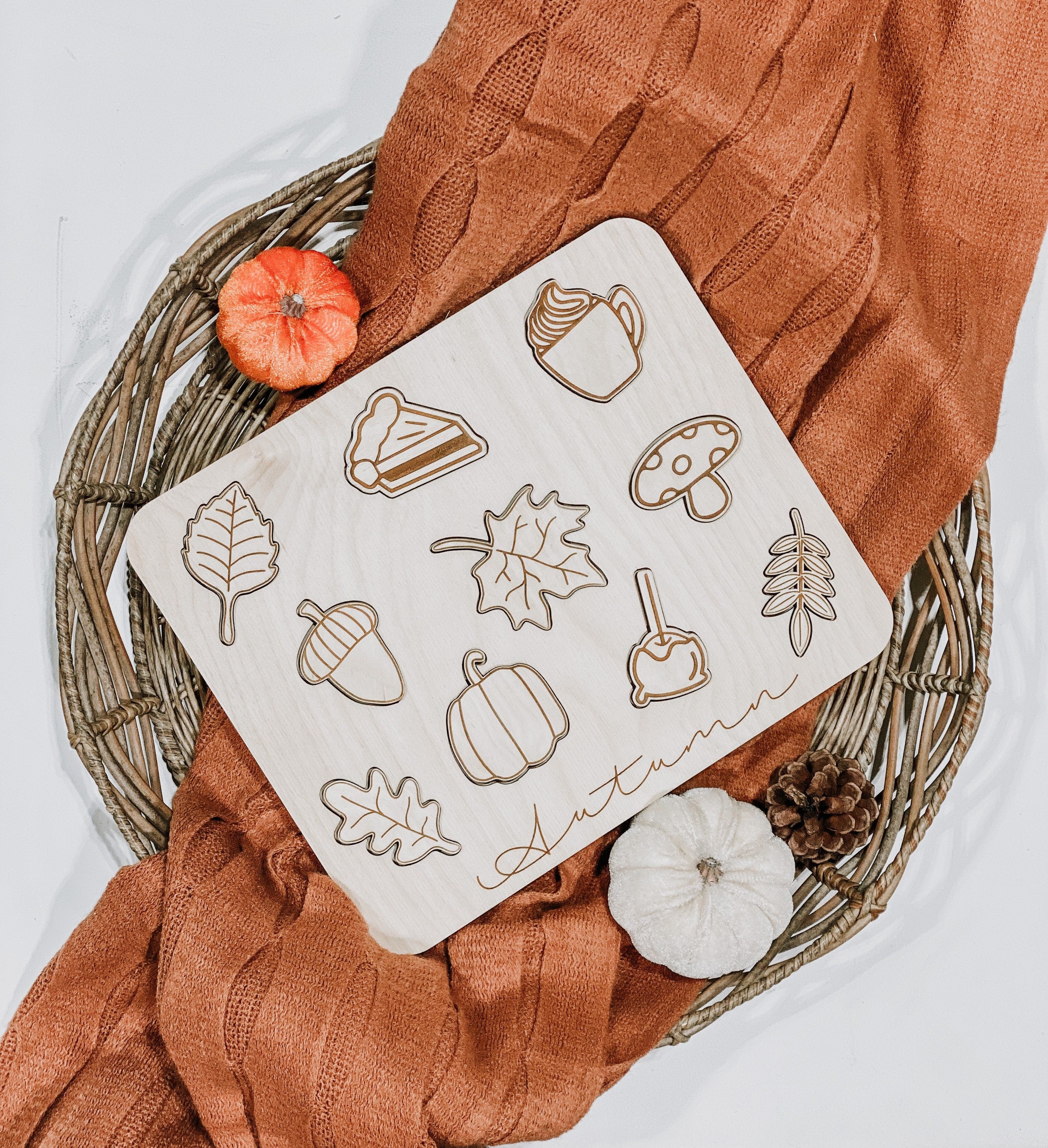 Fall Puzzle | Wooden Puzzle | Montessori | Seasonal Toys | Educational Toys | fall Decor | Christmas Gift | Gift Ideas | Kids Puzzles |