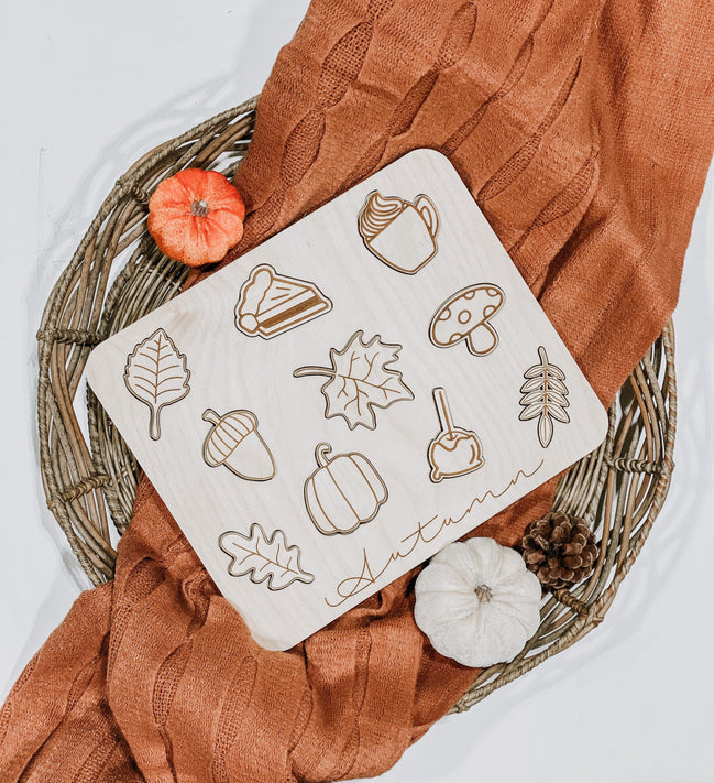 Fall Puzzle | Wooden Puzzle | Montessori | Seasonal Toys | Educational Toys | fall Decor | Christmas Gift | Gift Ideas | Kids Puzzles |