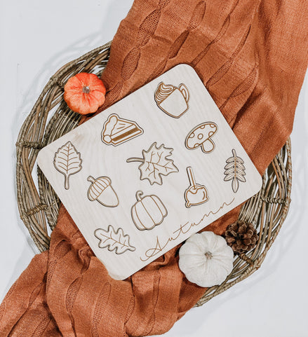 Fall Puzzle - Montessori Learning Toy by Arrow Town Designs