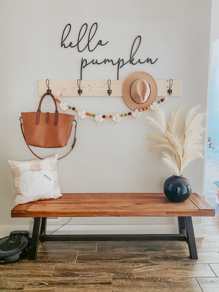 Hello Pumpkin Decal | 3D Wood Sign | Wood Sign | Fall Sign | Pumpkin Sign | Fall Decor | 3D Wall Words | Entryway Decor | Seasonal Decor |