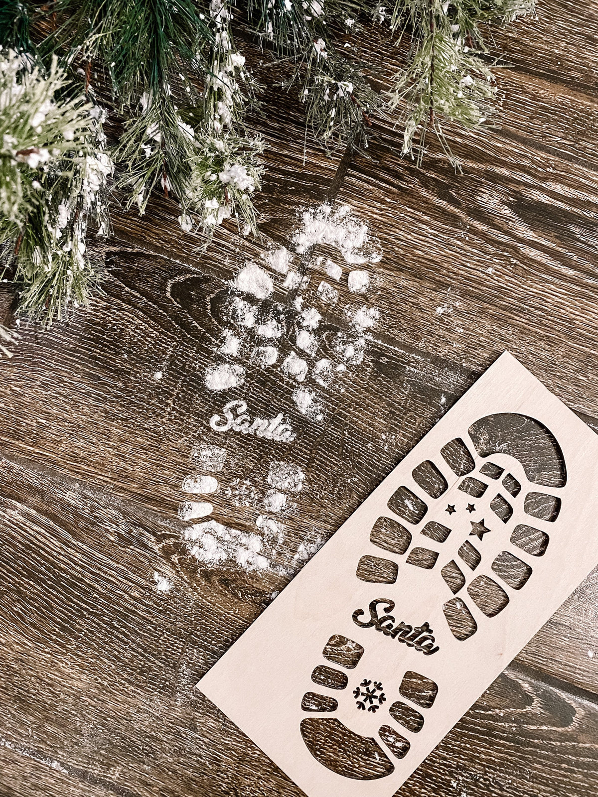 Santa Boot Print Stencils  Magical Christmas Eve Footprints Template | Reusable Wooden Santa Footprint Stencil