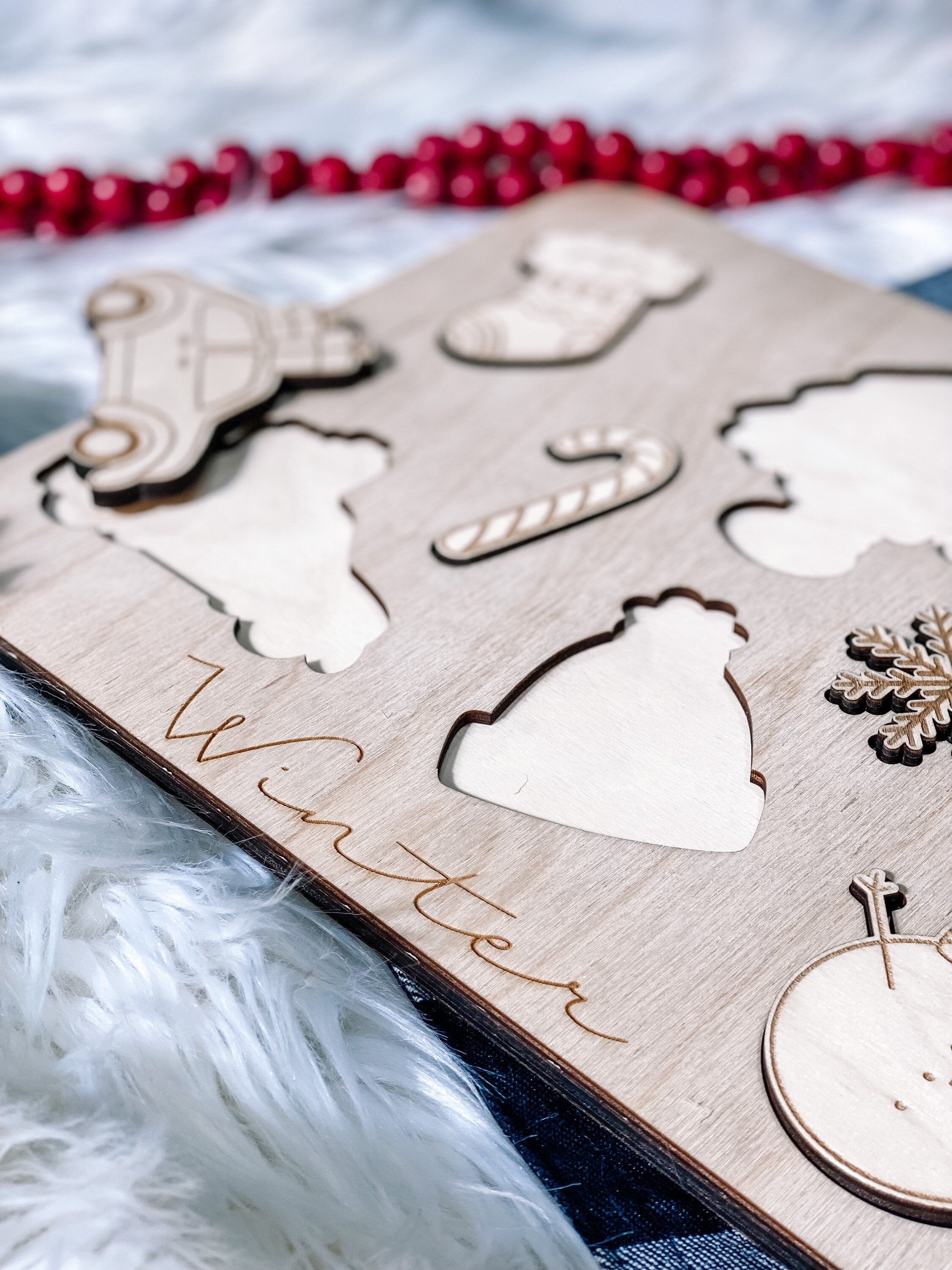 Winter Puzzle | Wooden Puzzle | Montessori | Seasonal Toys | Educational Toys | Winter Decor | Christmas Gift | Gift Ideas | Kids Puzzles |
