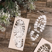 Santa Boot Print Stencils  Magical Christmas Eve Footprints Template | Reusable Wooden Santa Footprint Stencil