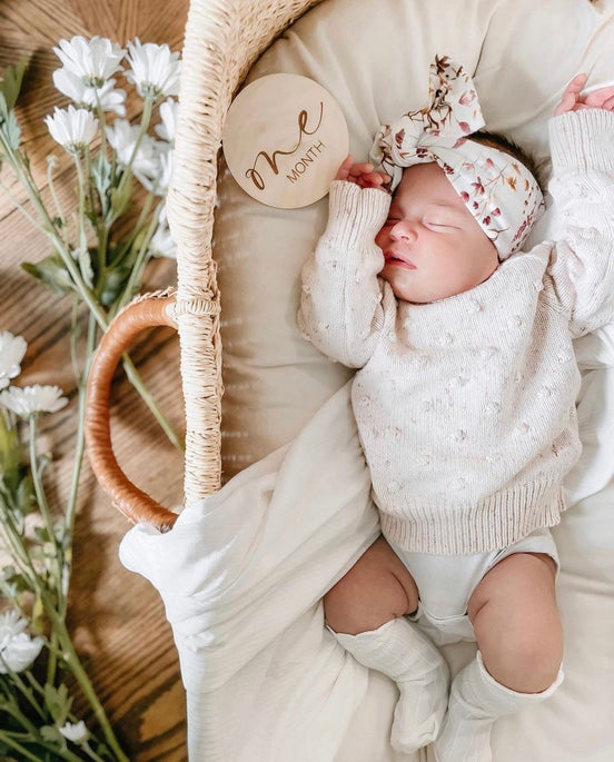 Baby Monthly Milestone Wood Discs | Milestone Cards | Age Signs | Newborn Shower Gift | Engraved Etched Wooden Card | Photo Prop